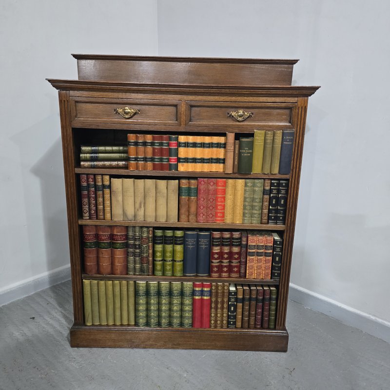 Top Quality Oak Open Adjustable Library Bookcase - Image 3