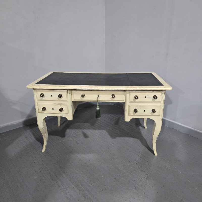 French Painted Kneehole Desk - Image 7