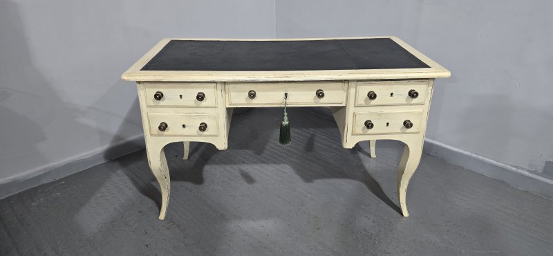 French Painted Kneehole Desk - Image 2