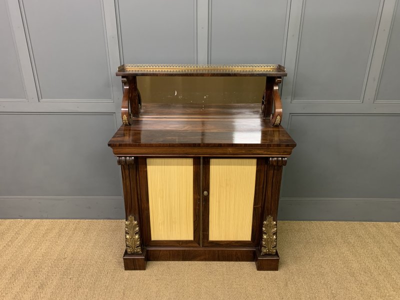 Brass Mounted Regency Rosewood Chiffonier - Image 4