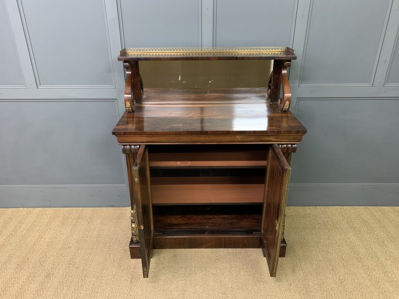 Brass Mounted Regency Rosewood Chiffonier - Image 10