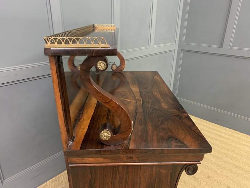 Brass Mounted Regency Rosewood Chiffonier - Image 14