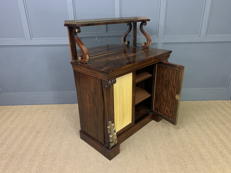 Brass Mounted Regency Rosewood Chiffonier - Image 6