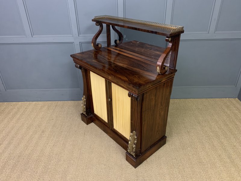 Brass Mounted Regency Rosewood Chiffonier - Image 13