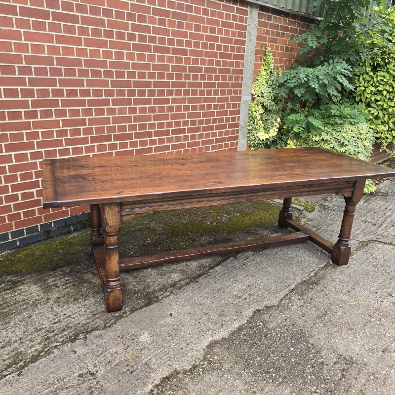 Outstanding Oak Refrectory Kitchen Farmhouse Dining Table - Image 10