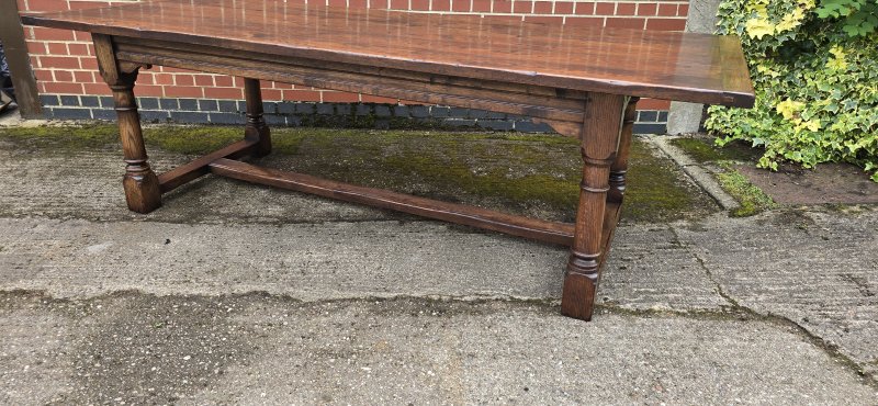 Outstanding Oak Refrectory Kitchen Farmhouse Dining Table - Image 13