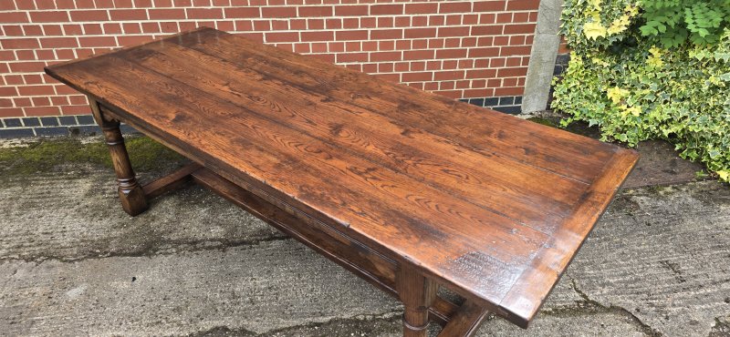 Outstanding Oak Refrectory Kitchen Farmhouse Dining Table - Image 5
