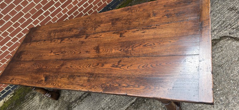 Outstanding Oak Refrectory Kitchen Farmhouse Dining Table - Image 8