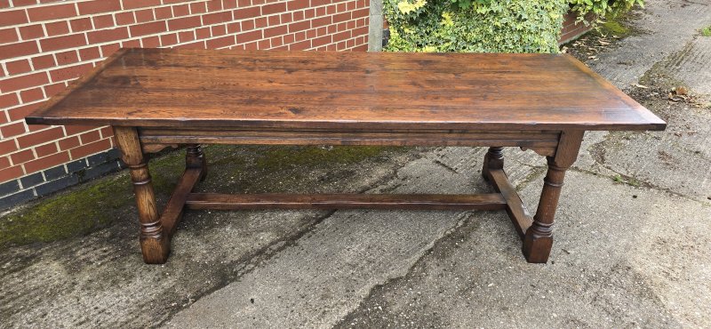 Outstanding Oak Refrectory Kitchen Farmhouse Dining Table - Image 16