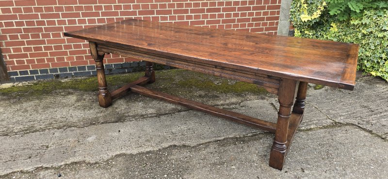 Outstanding Oak Refrectory Kitchen Farmhouse Dining Table - Image 18
