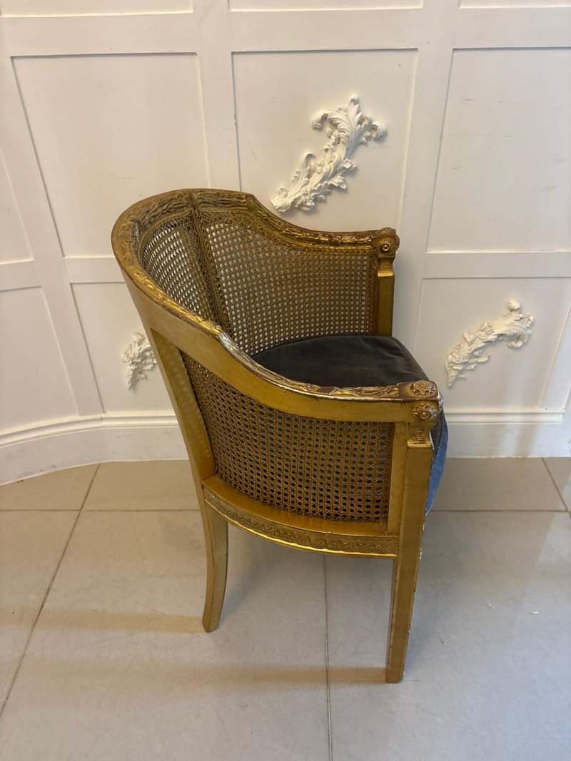 Antique Pair Of French Giltwood Bergere Armchairs - Image 8