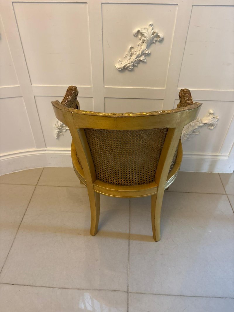 Antique Pair Of French Giltwood Bergere Armchairs - Image 9