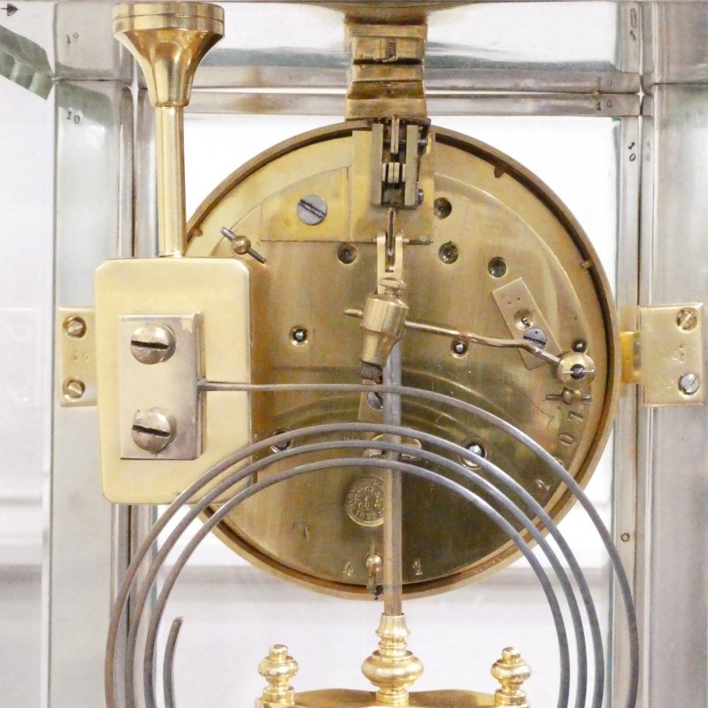 French 19th Century Silver Four Glass Mantel Clock by Vincenti - Image 12