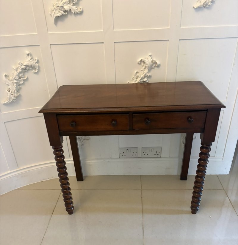 Antique Georgian Mahogany Side Table With Barley Twist Legs - Image 4