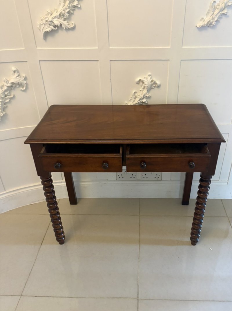 Antique Georgian Mahogany Side Table With Barley Twist Legs - Image 3