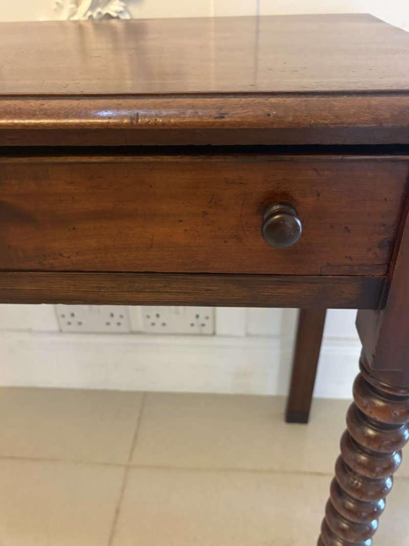Antique Georgian Mahogany Side Table With Barley Twist Legs - Image 6