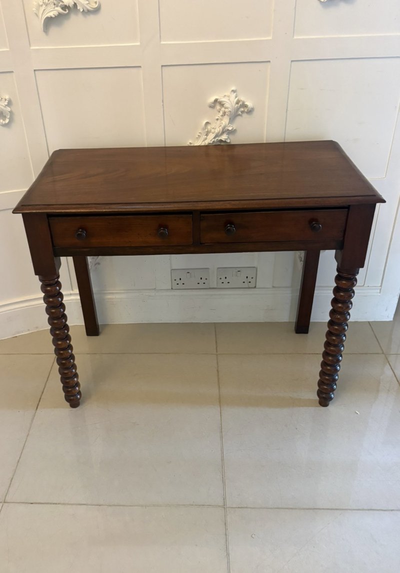Antique Georgian Mahogany Side Table With Barley Twist Legs