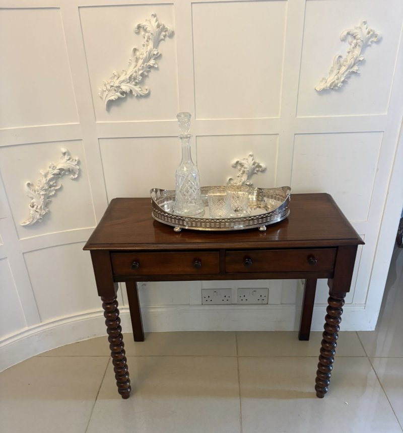 Antique Georgian Mahogany Side Table With Barley Twist Legs - Image 7