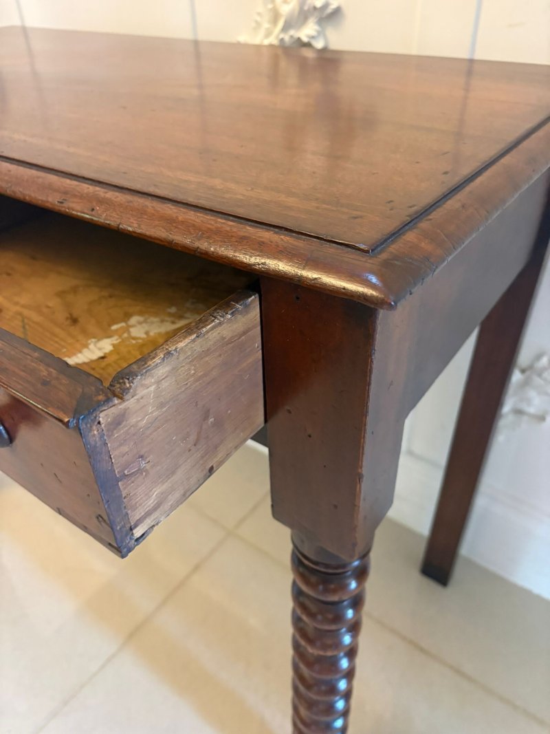 Antique Georgian Mahogany Side Table With Barley Twist Legs - Image 8