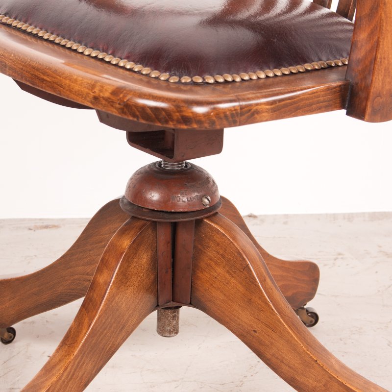 Revolving Height Adjustable Beech Office Desk Chair - Image 11