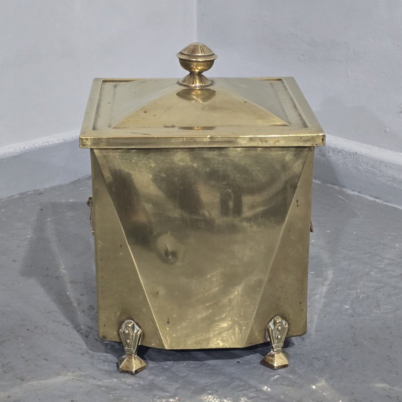 Brass Art Deco Coal Bin - Image 2