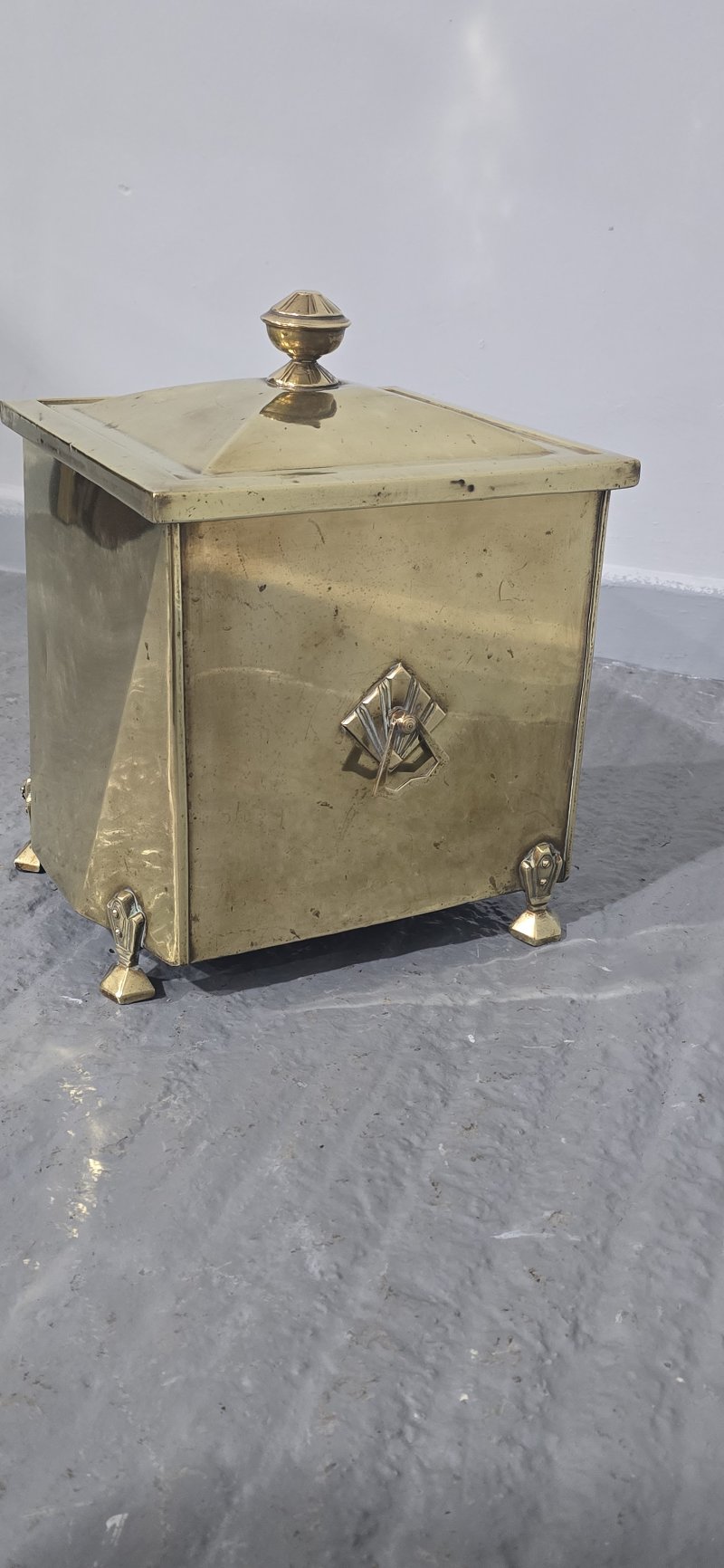 Brass Art Deco Coal Bin - Image 5