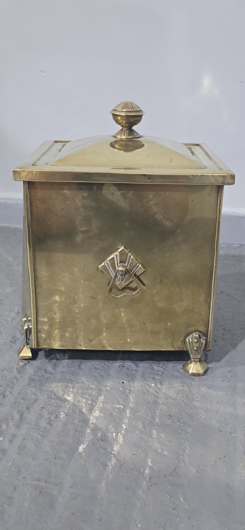 Brass Art Deco Coal Bin - Image 6