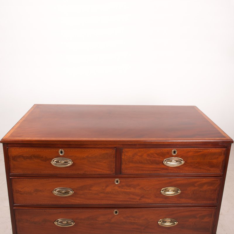 Inlaid Mahogany Chest of Drawers - Image 8