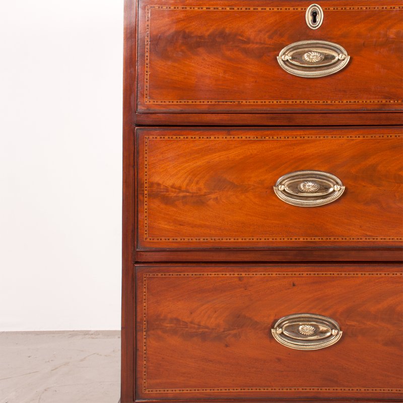 Inlaid Mahogany Chest of Drawers - Image 7