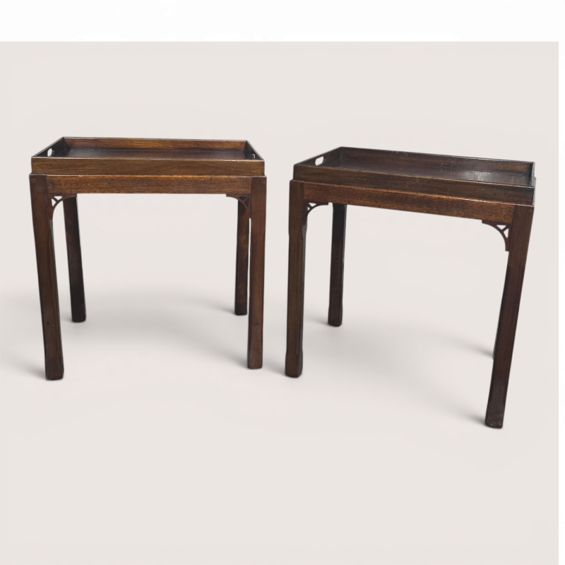 Pair Chippendale Mahogany Lamp Tables