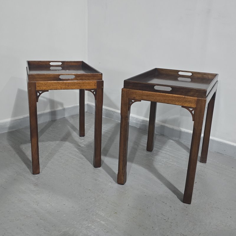 Pair Chippendale Mahogany Lamp Tables - Image 2