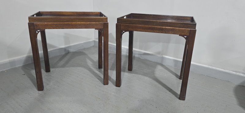 Pair Chippendale Mahogany Lamp Tables - Image 3