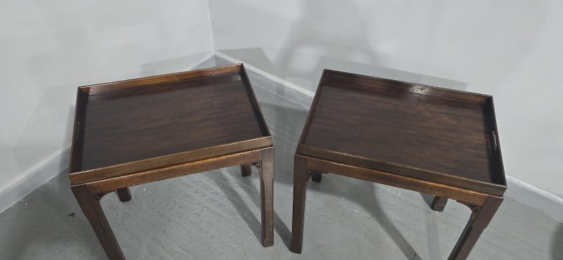 Pair Chippendale Mahogany Lamp Tables - Image 5