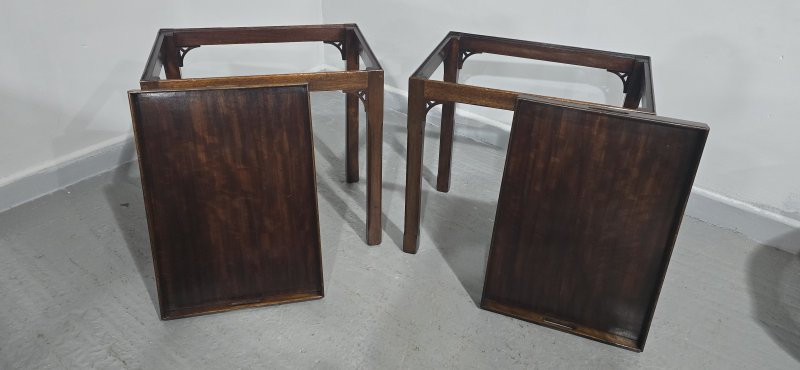 Pair Chippendale Mahogany Lamp Tables - Image 6