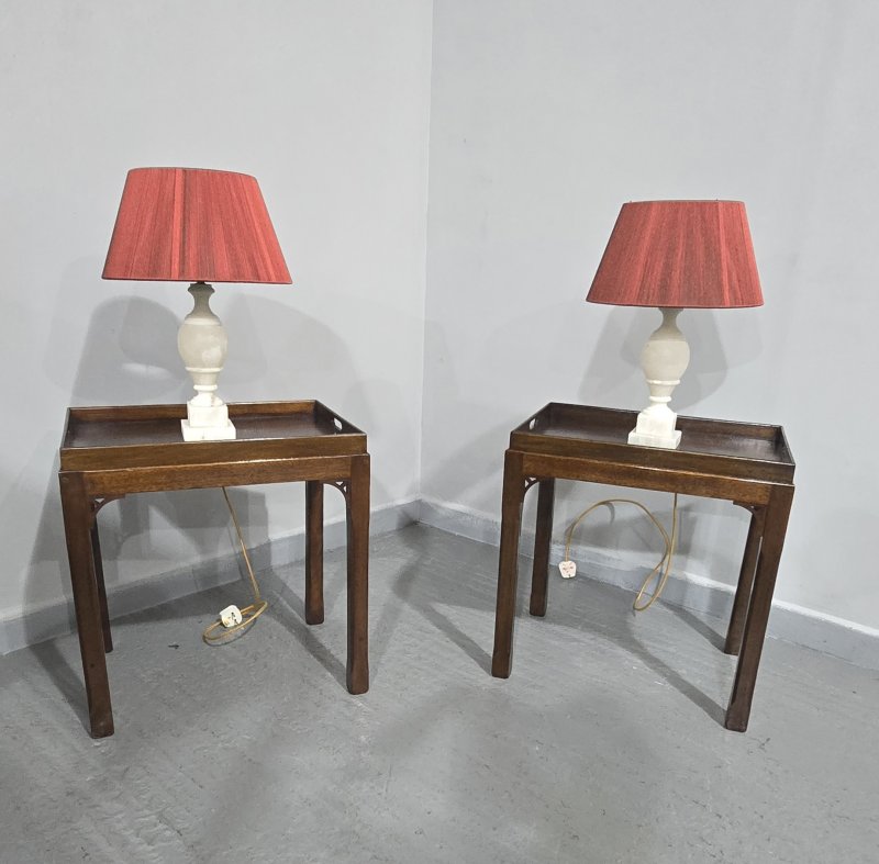 Pair Chippendale Mahogany Lamp Tables - Image 11