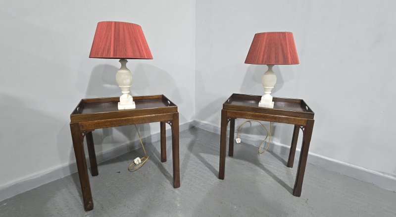 Pair Chippendale Mahogany Lamp Tables - Image 12