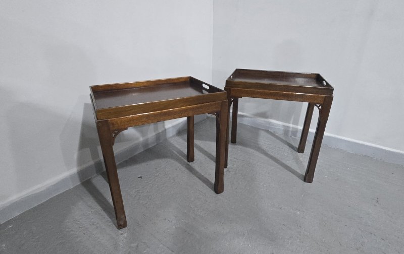 Pair Chippendale Mahogany Lamp Tables - Image 10