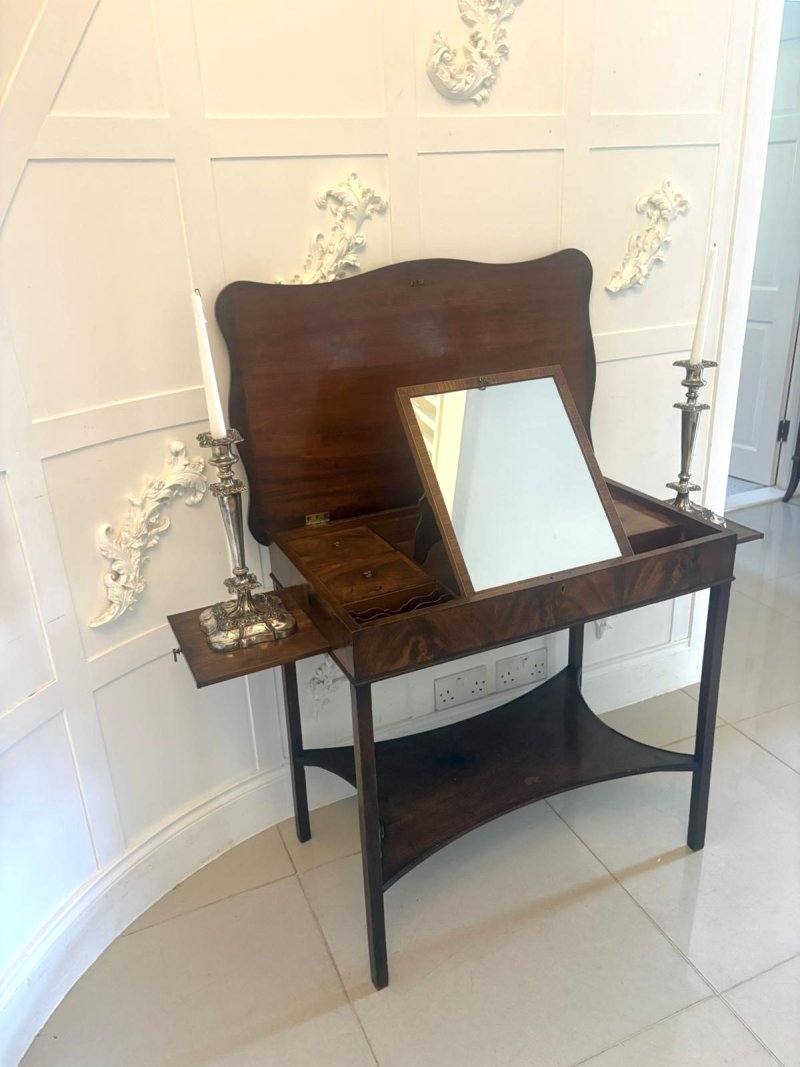 Antique Georgian Mahogany Dressing Table Vanity Table - Image 3