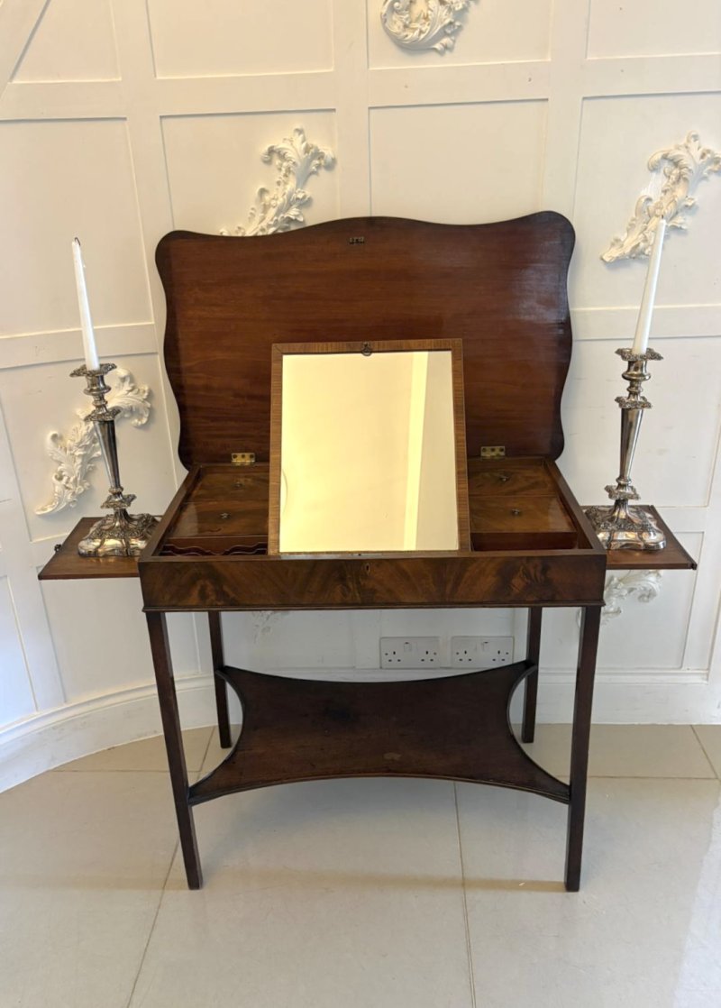 Antique Georgian Mahogany Dressing Table Vanity Table - Image 5