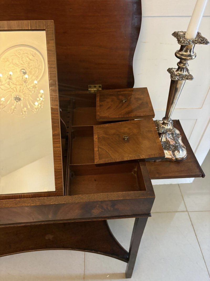 Antique Georgian Mahogany Dressing Table Vanity Table - Image 9