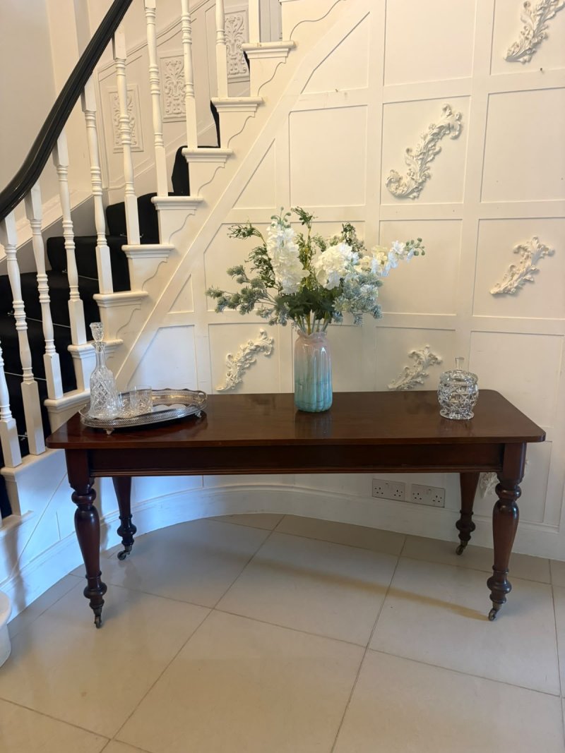 Antique Victorian Figured Mahogany Hall Console Table - Image 3