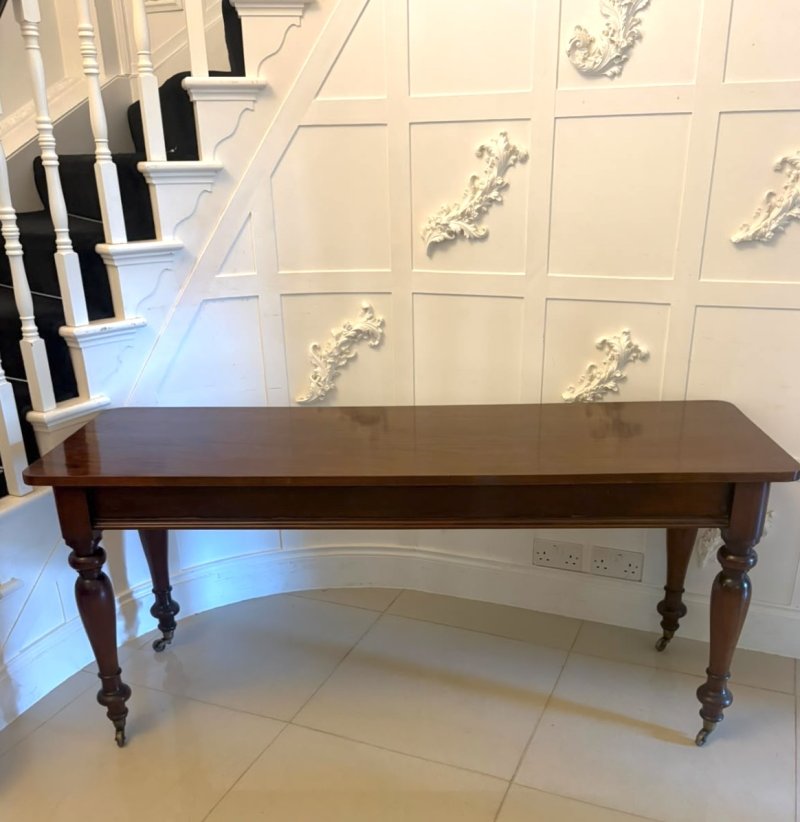 Antique Victorian Figured Mahogany Hall Console Table - Image 9