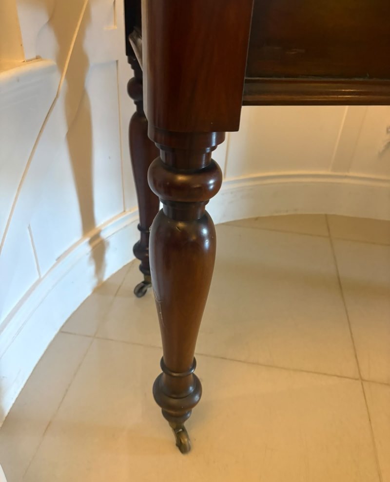 Antique Victorian Figured Mahogany Hall Console Table - Image 12