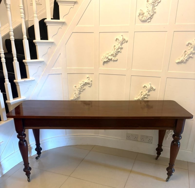 Antique Victorian Figured Mahogany Hall Console Table