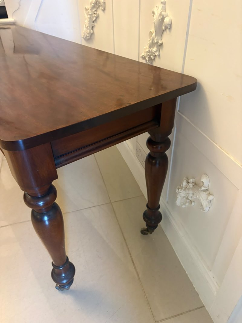 Antique Victorian Figured Mahogany Hall Console Table - Image 6