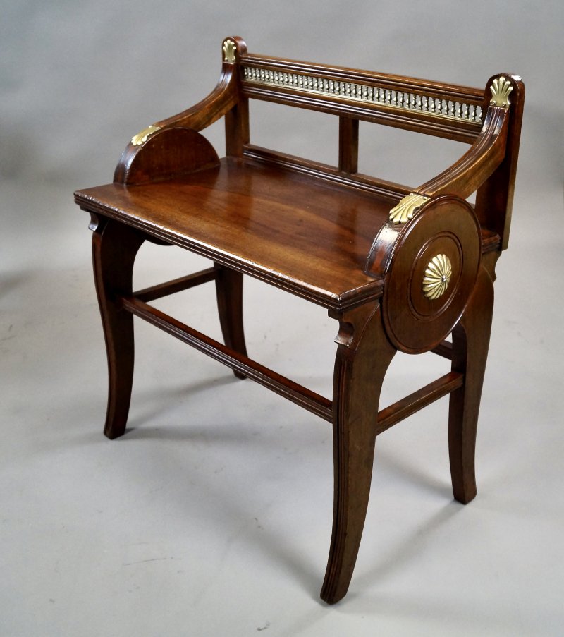 An Excellent Mahogany Jas Shoolbred Bench - Image 2