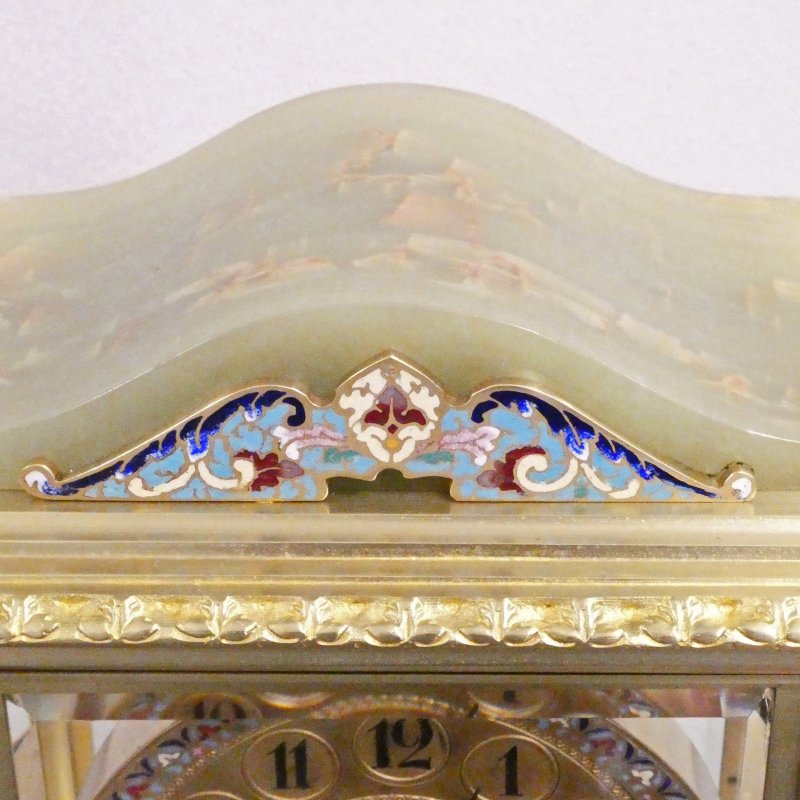French Onyx & Champleve Four Glass Mantel Clock - Image 11