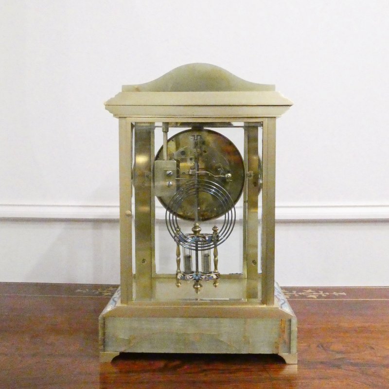 French Onyx & Champleve Four Glass Mantel Clock - Image 15