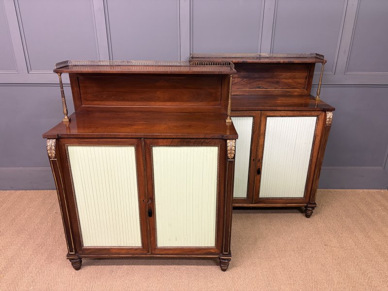 Pair of Regency Rosewood Side Cabinets - Image 16