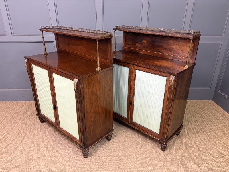 Pair of Regency Rosewood Side Cabinets - Image 19